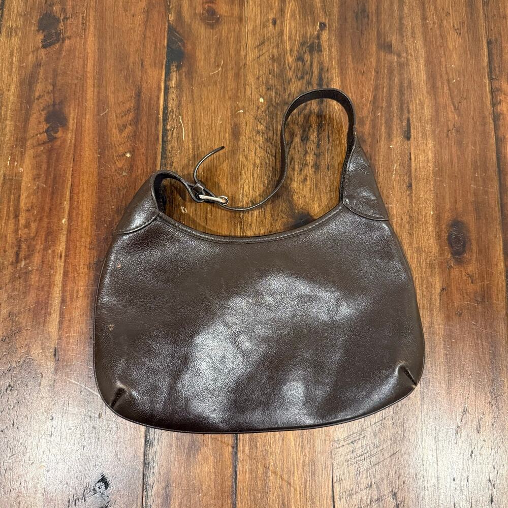 Vintage Y2K 2002 Banana Republic chocolate brown leather shoulder bag purse